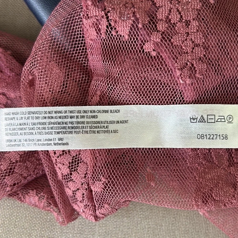 Free People Sheer Floral Long Sleeve Top in Dusty Rose
